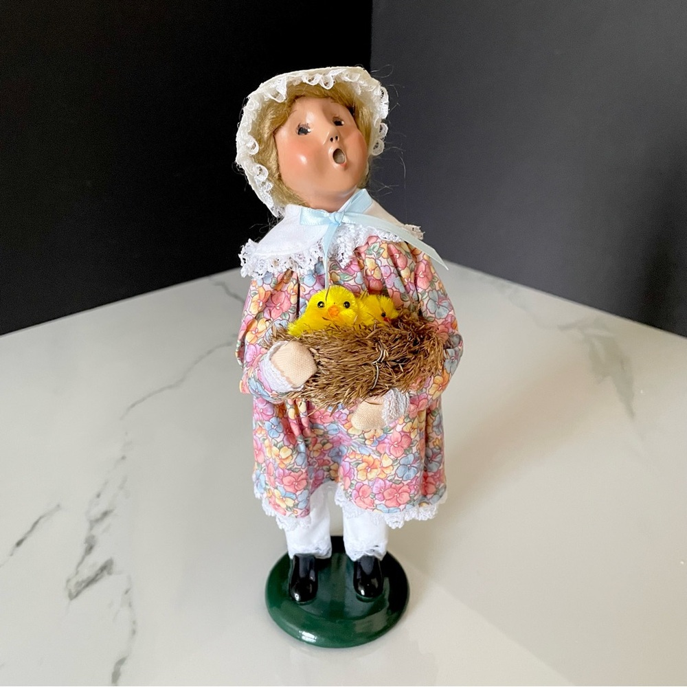 Easter Girl with Basket of Chicks - Byers' Choice